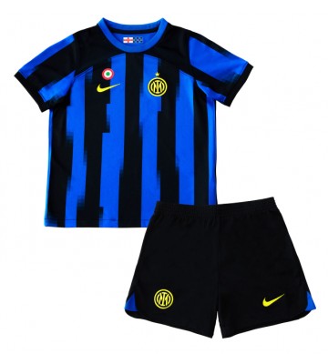 Inter Milan Domácí dres komplet pro Děti 2023-24 Krátkým Rukávem (+ Krátké kalhoty)